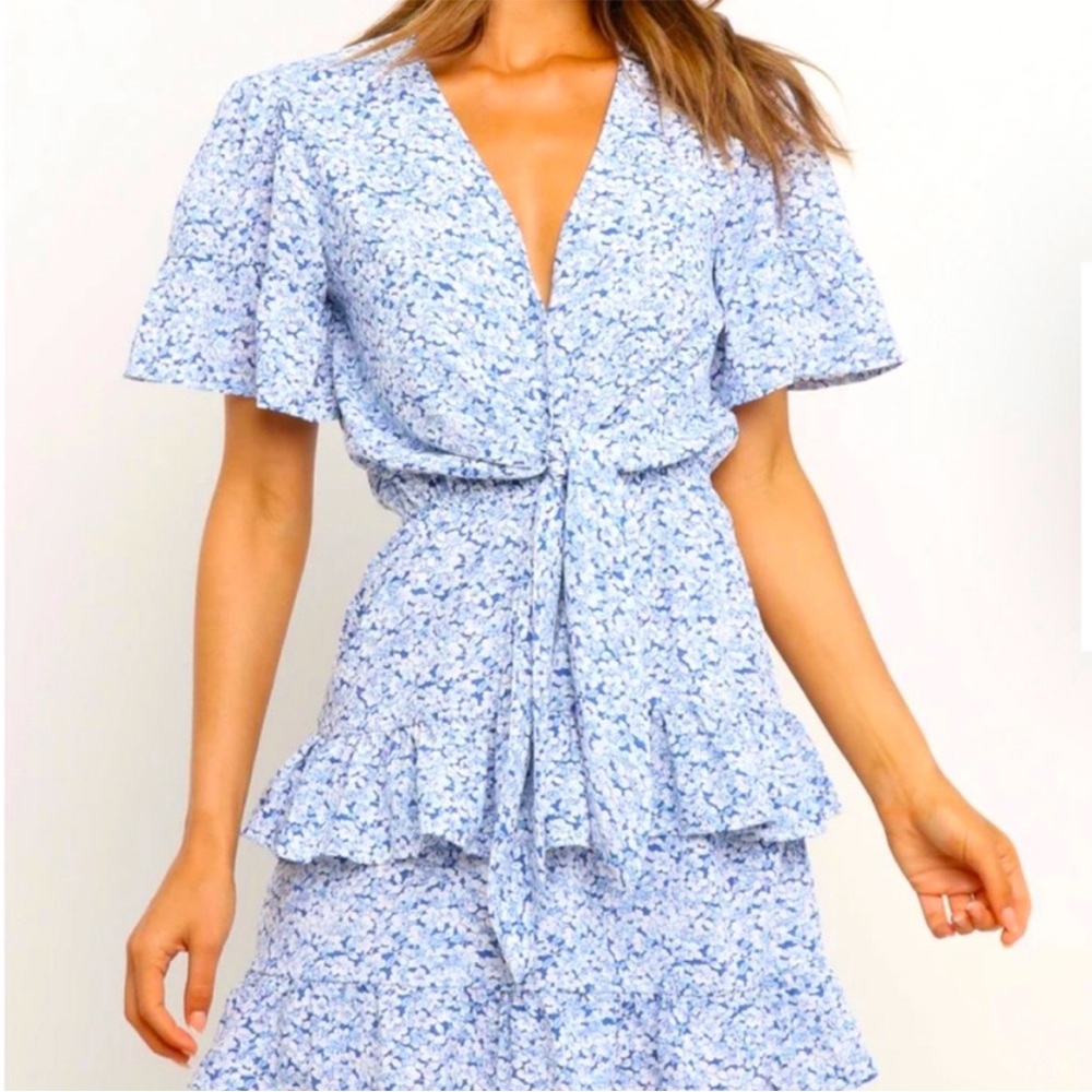 Petal and Pup Blue Flower Dress Size 4